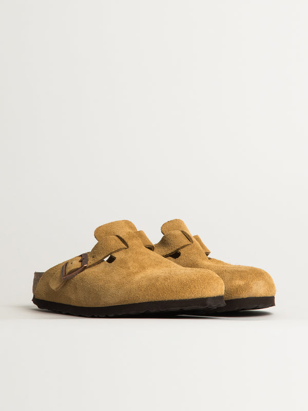 BIRKENSTOCK WOMENS BIRKENSTOCK BOSTON SUEDE CLOG - MEDIUM/NARROW - LATTE CREAM - Blackwell Supply Co.