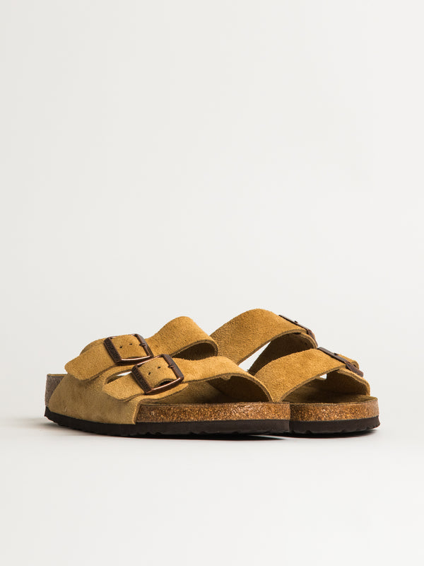 BIRKENSTOCK MENS BIRKENSTOCK ARIZONA SUEDE SANDALS - REGULAR - LATTE - Blackwell Supply Co.