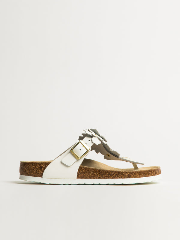 BIRKENSTOCK WOMENS BIRKENSTOCK GIZEH FLOWER LEATHER SANDALS - REGULAR - WHITE - Blackwell Supply Co.