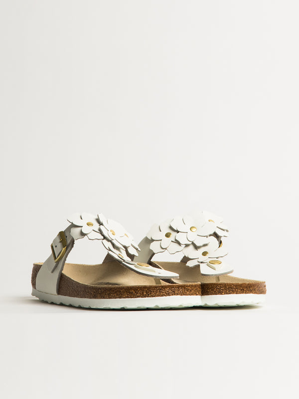 BIRKENSTOCK WOMENS BIRKENSTOCK GIZEH FLOWER LEATHER SANDALS - REGULAR - WHITE - Blackwell Supply Co.