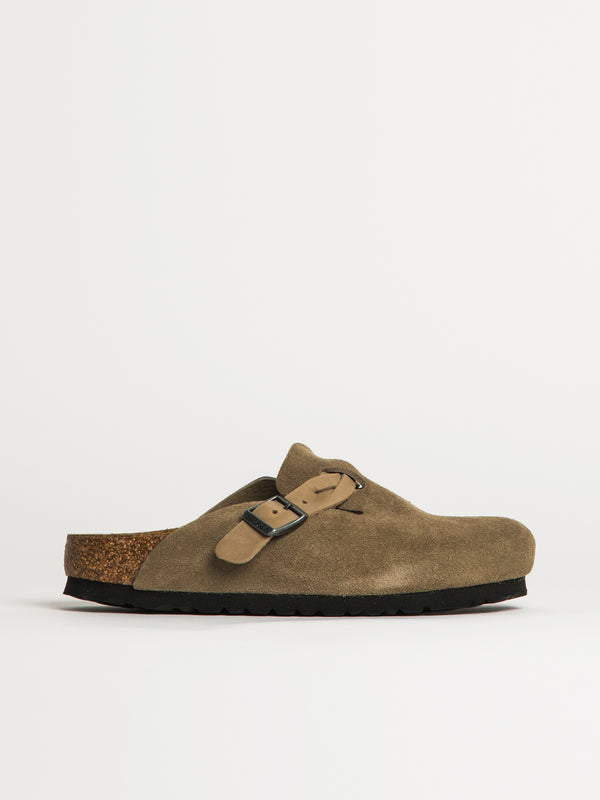 BIRKENSTOCK WOMENS BIRKENSTOCK BOSTON BRAIDED SUEDE CLOG - TAUPE - Blackwell Supply Co.